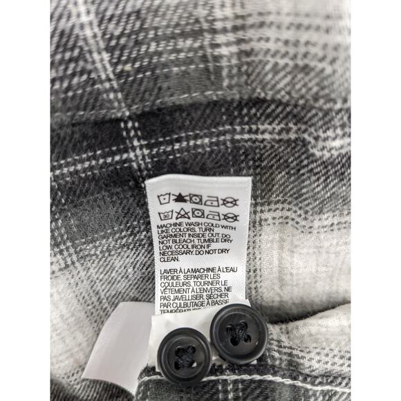 Lucky Brand Flannel Shirt S Black Plaid 7MS4000‎ Humboldt Woven Western Classic - Picture 7 of 11